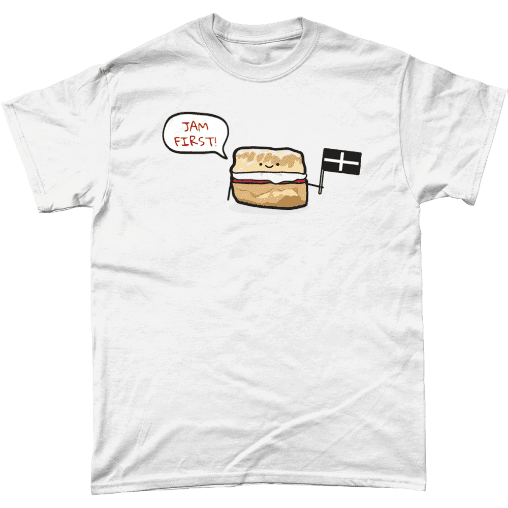 Jam First Scone T-Shirt Design White