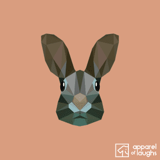 Low Poly Rabbit T-Shirt Design Old Gold