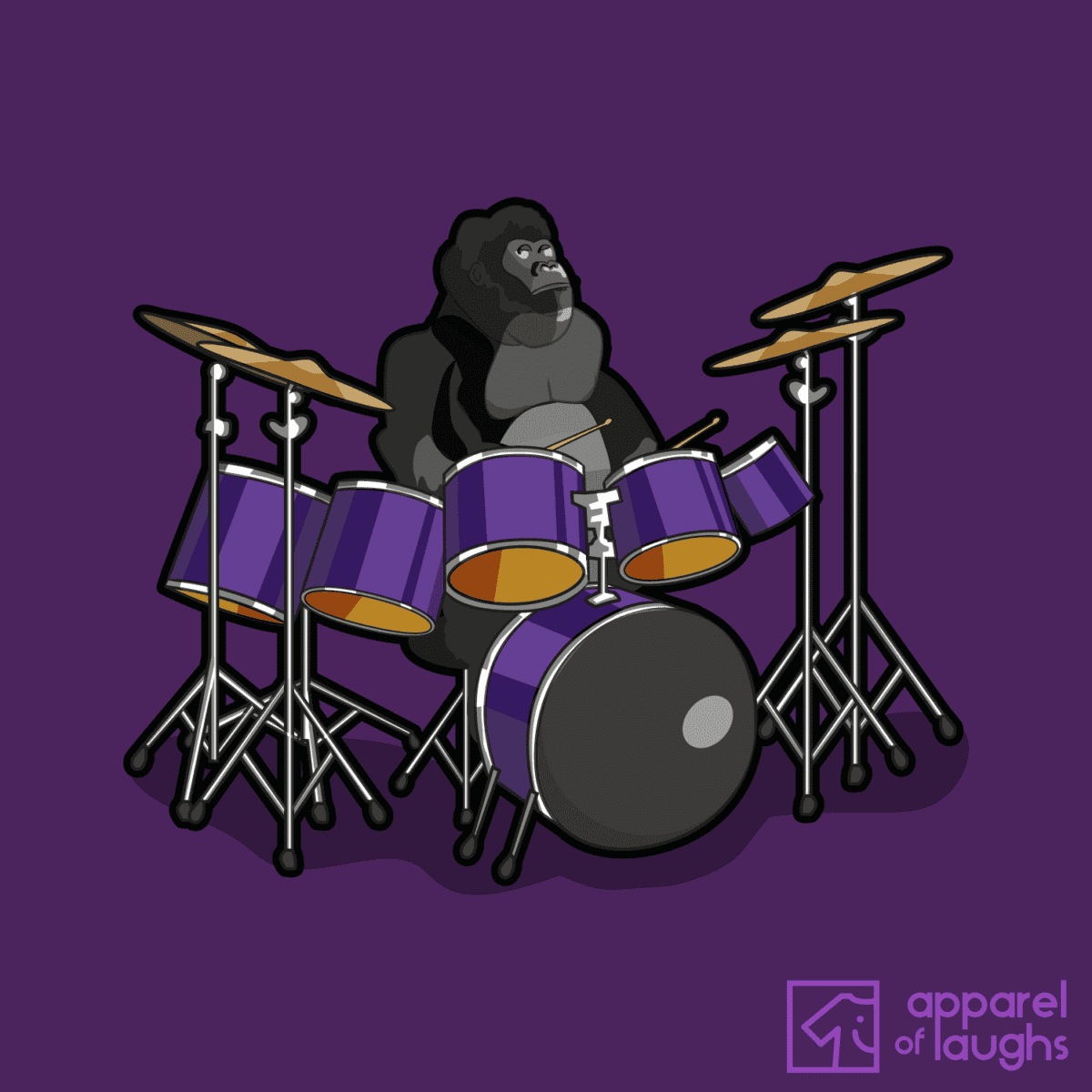 Cadbury Chocolate Gorilla Advert T Shirt Design Phil Collins Purple
