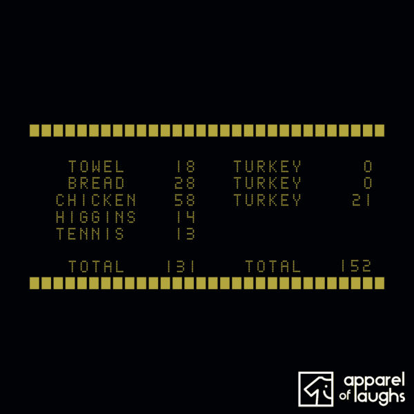 Family Fortunes Turkey Gameshow T Shirt Design Black