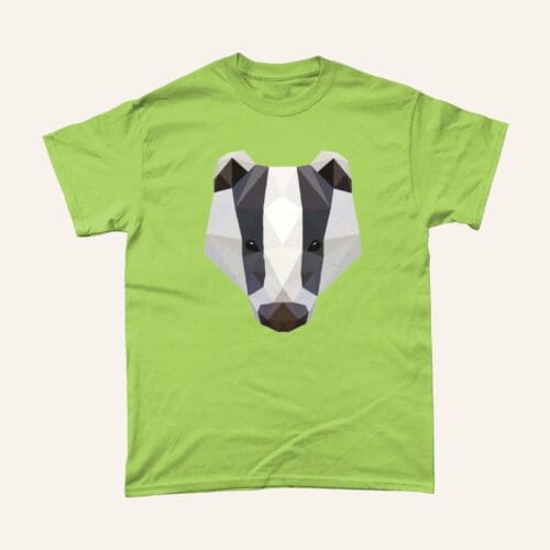 Low Poly Badger British Wildlife T Shirt