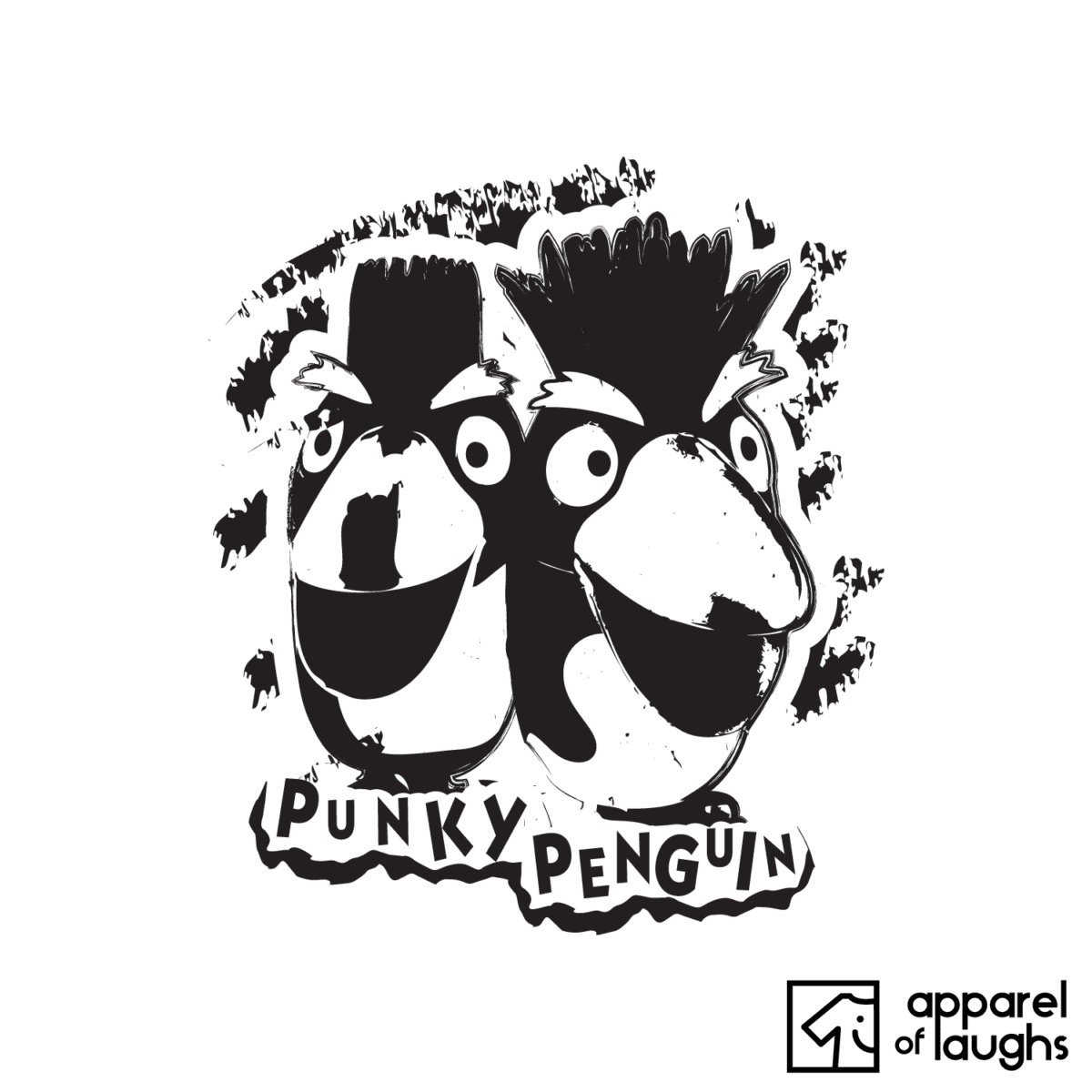 Punky Penguin Punk Music T Shirt Design White