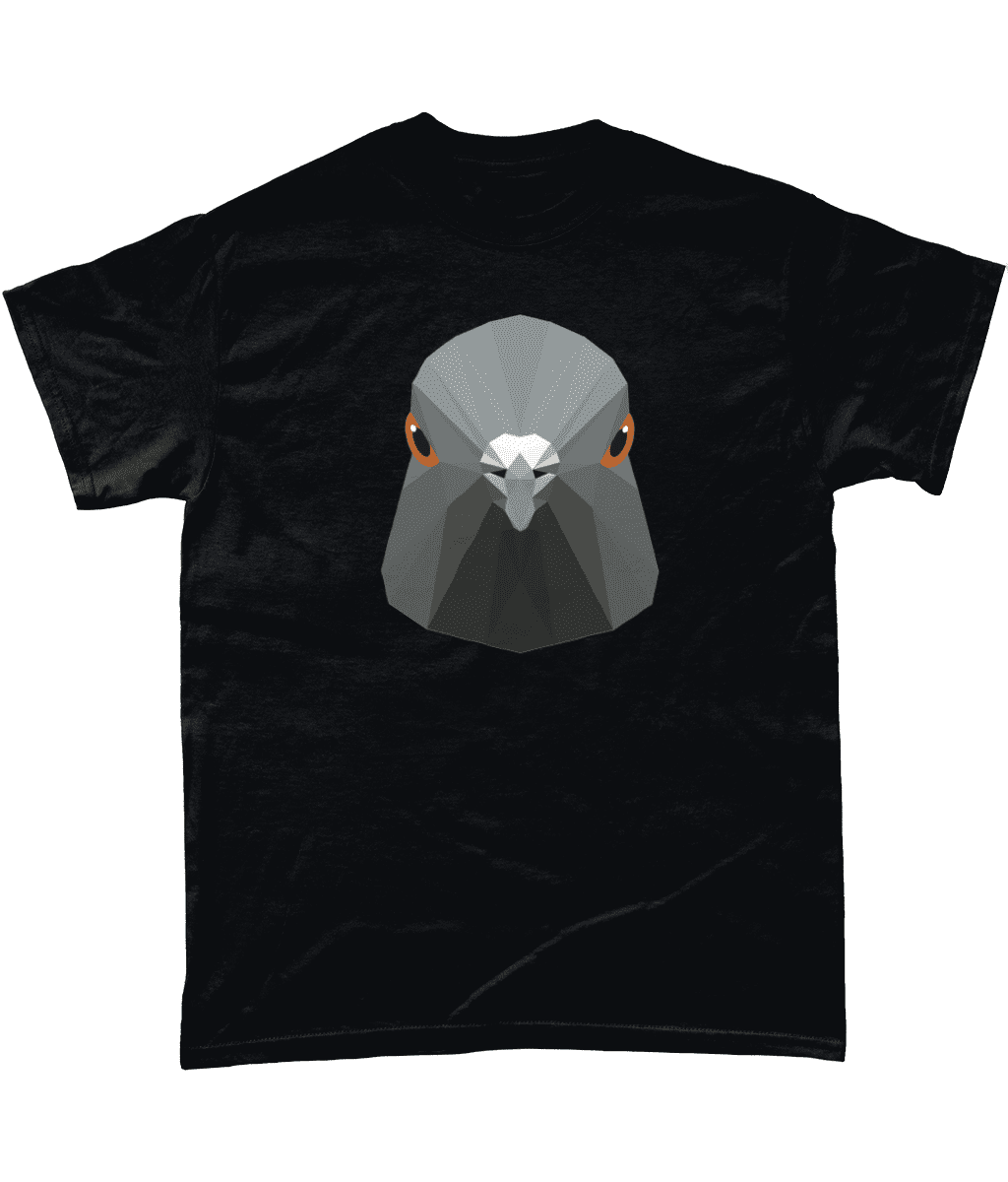 Low Poly Pigeon T Shirt Black