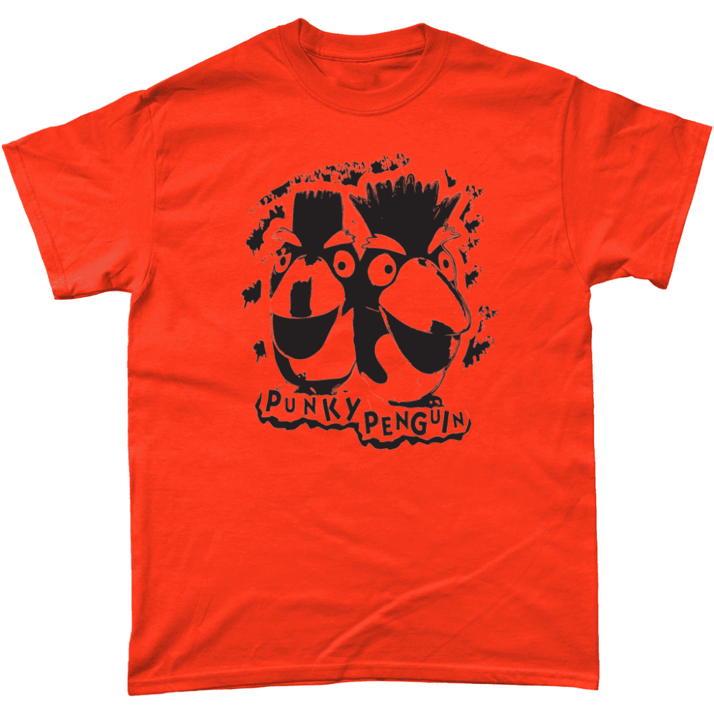Punky Penguin Ice Cream Punk Music T Shirt Design Orange