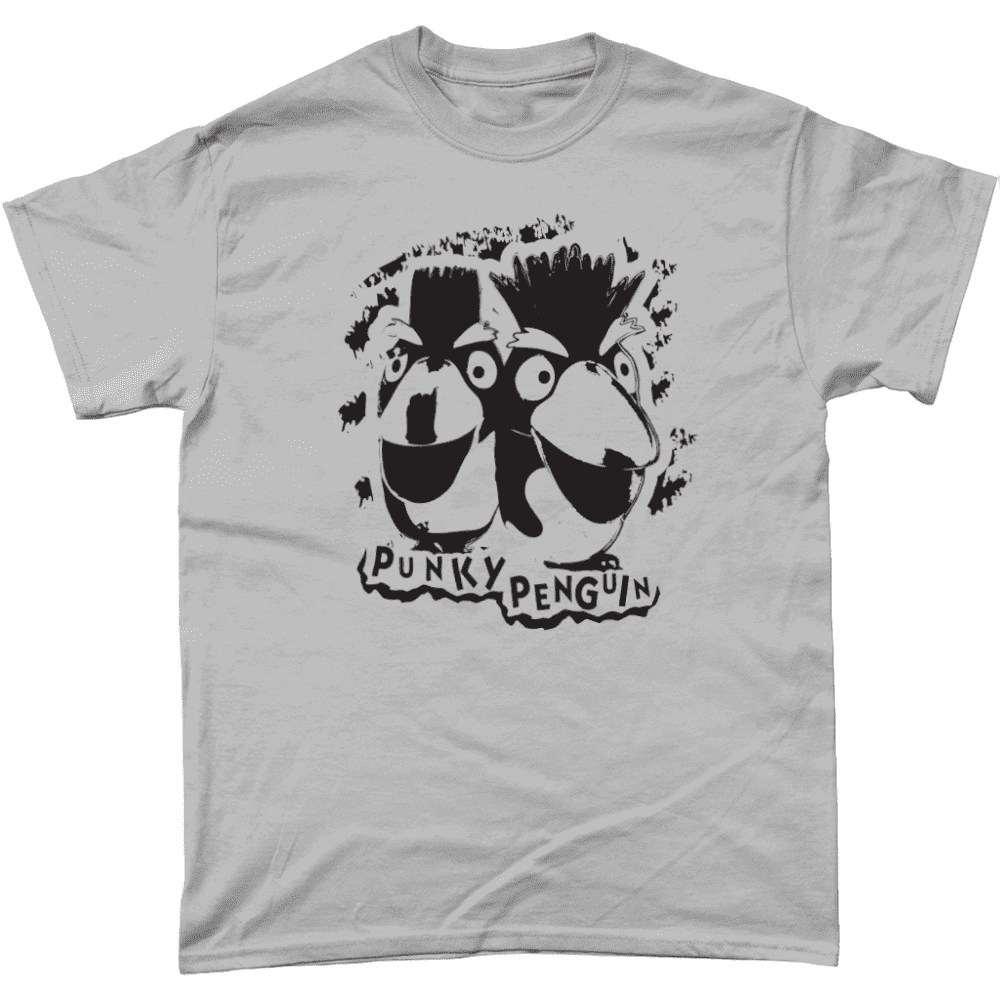 Punky Penguin Ice Cream Punk Music T Shirt Design Sports Grey