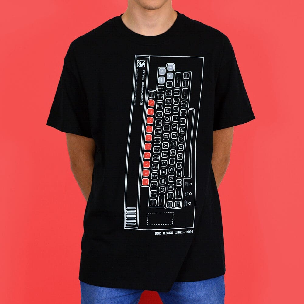 BBC Micro Personal Computer Retro T Shirt Design Black