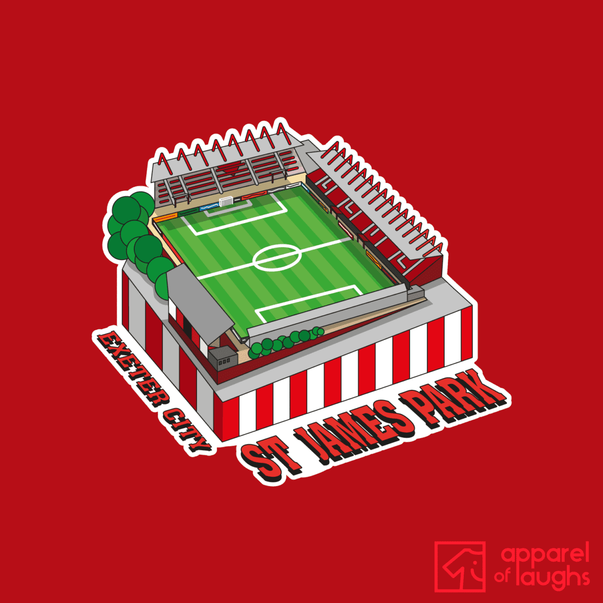 Exeter City Football Stadium St James Park T Shirt Design Red