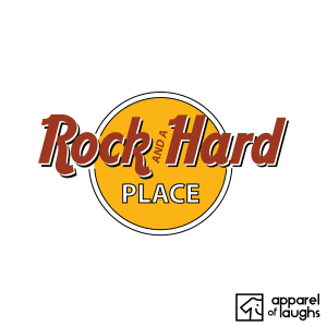 Rock and a Hard Place Hard Rock Cafe T Shirt Design White