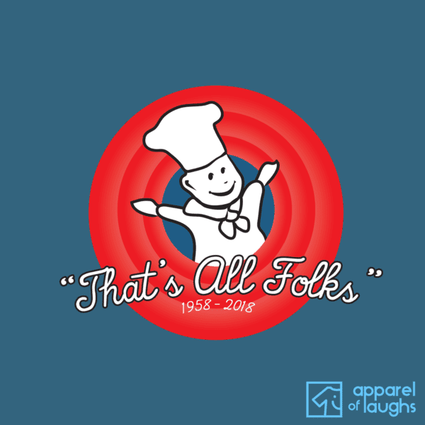 That's All Folks Little Chef T Shirt Design Indigo