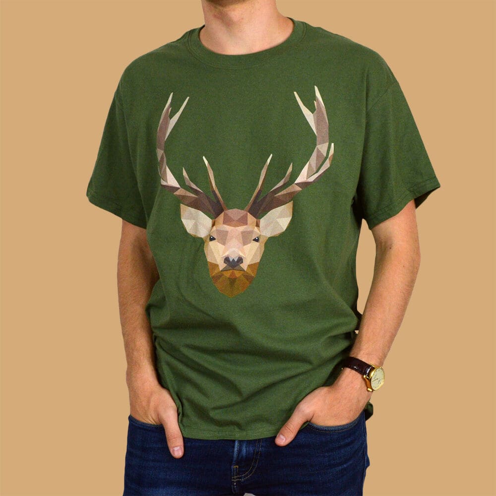 Low Poly Stag Animal T Shirt Design