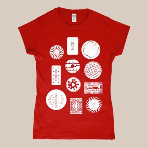 Biscuit Selection T-Shirt Design Red Women's