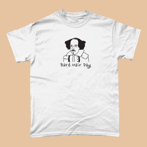 Bard Hair Day William Shakespeare Men's T-Shirt Design White
