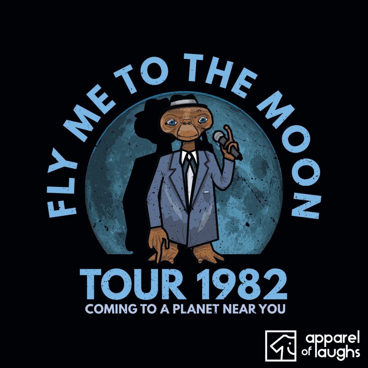 Fly Me To the Moon ET Frank Sinatra T-Shirt Design Black