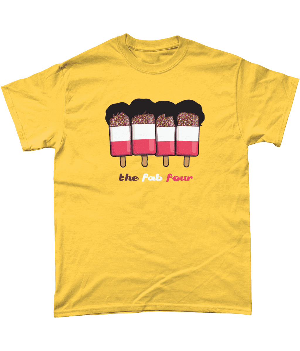 Fab Four 4 Beatles Ice Cream Lolly Men's T-Shirt Design Daisy
