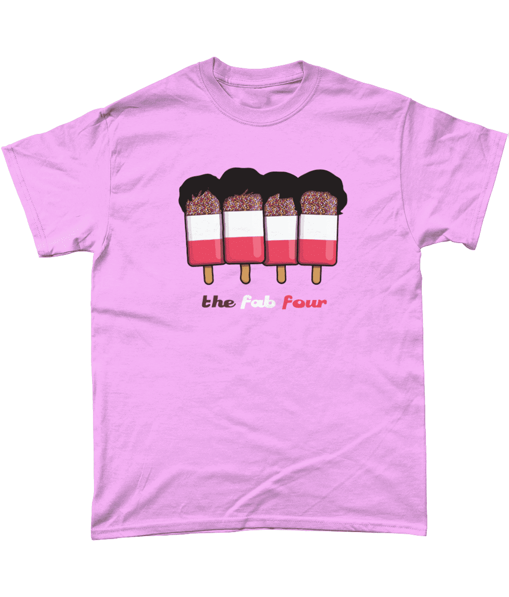 Fab Four 4 Beatles Ice Cream Lolly Men's T-Shirt Design Light pink
