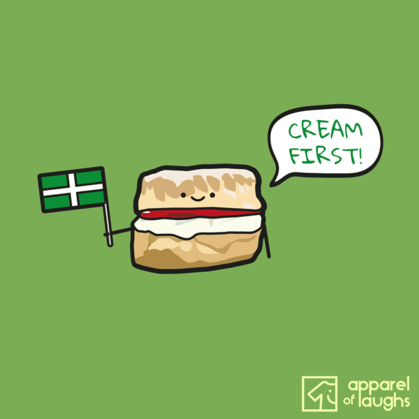 Cream First Scone Devon British Food Hoodie Design Alien Green