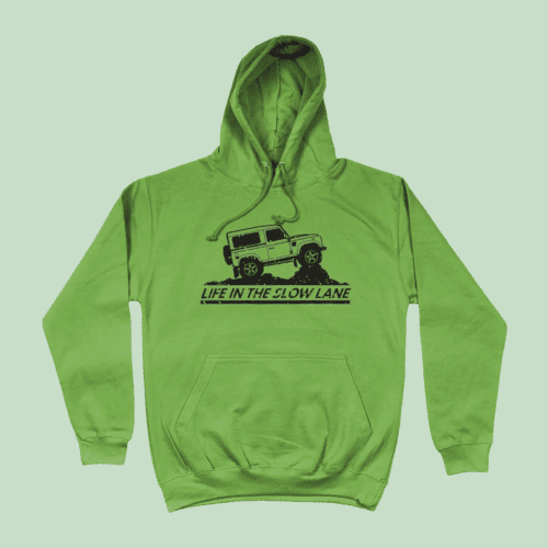 Life in the Slow Land Land Rover Hoodie Alien Green