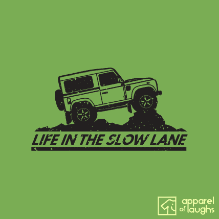 Life in the Slow Lane Land Rover Hoodie Design Alien Green