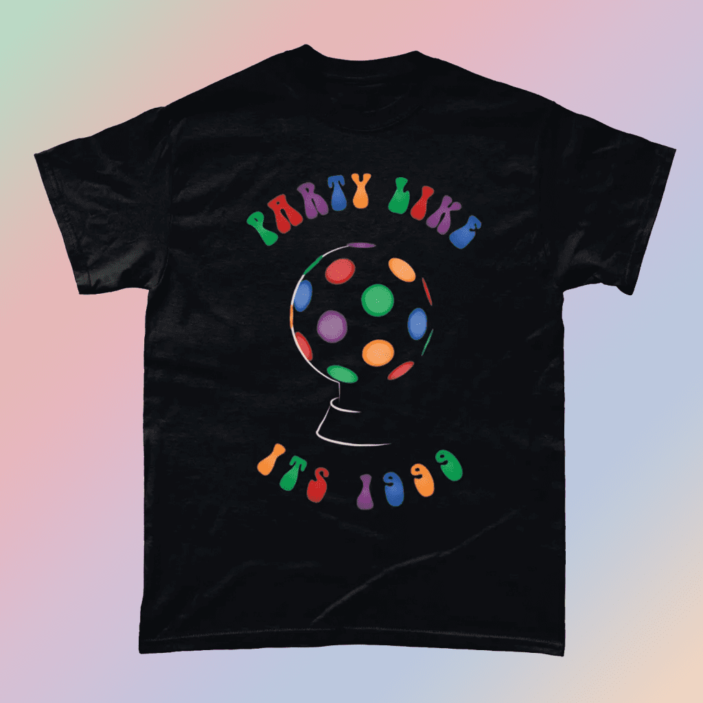 Party Like its 1999 Disco Ball T-Shirt Black