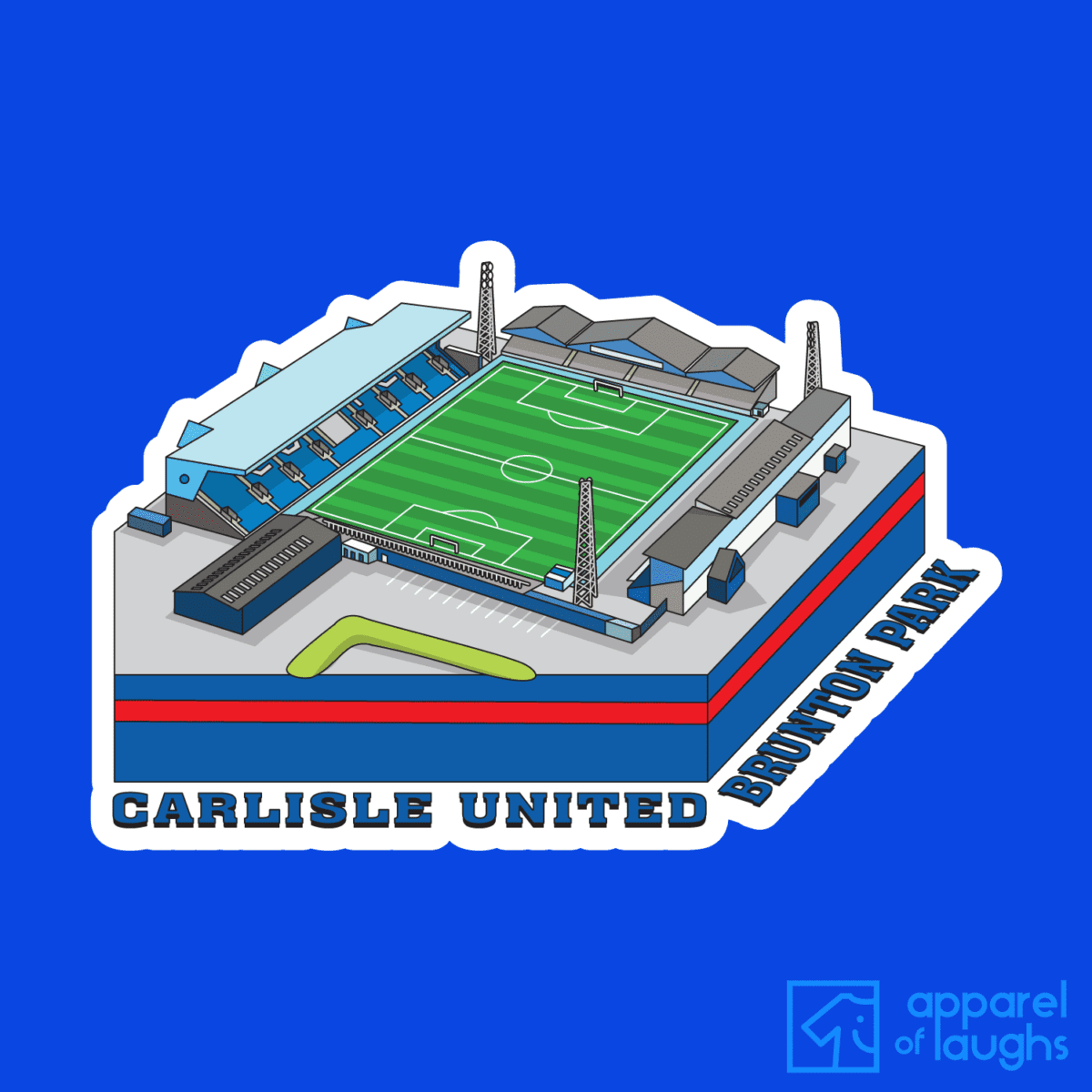 Carlisle United Brunton Park Football Stadium T Shirt Design Royal Blue