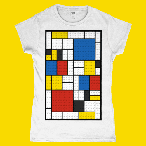 Lego Brick Mondrian Art Painting Women's T-Shirt White