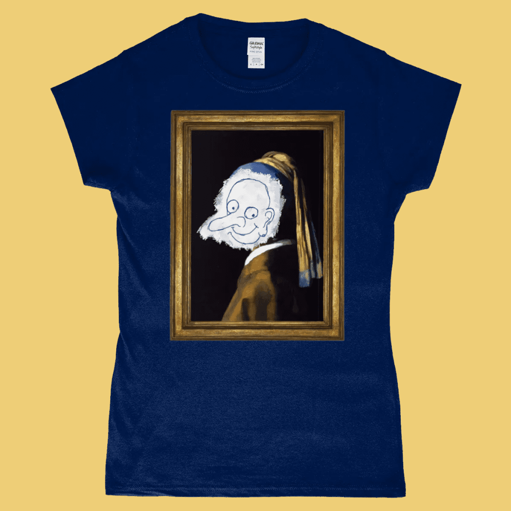 Mr Bean Girl with the Pearl Earring Women's T-Shirt Navy