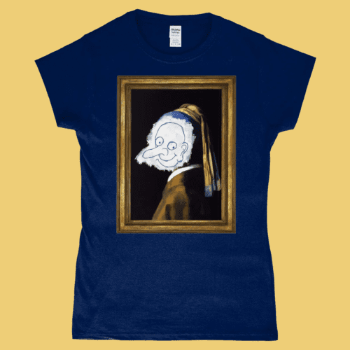 Mr Bean Girl with the Pearl Earring Women's T-Shirt Navy