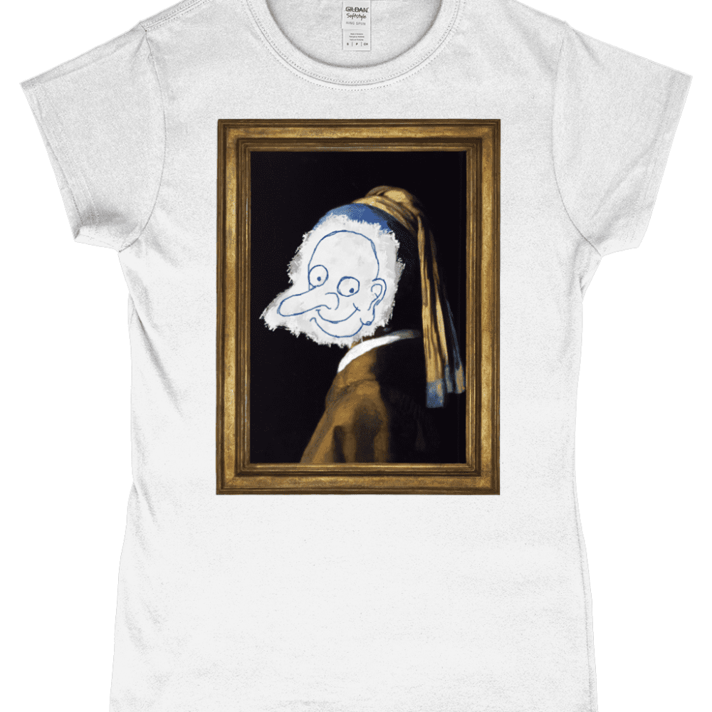 Mr Bean Girl with the Pearl Earring Women's T-Shirt White