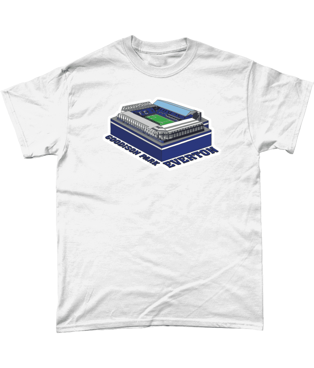 Everton Goodison Park Football Stadium Illustration T Shirt White
