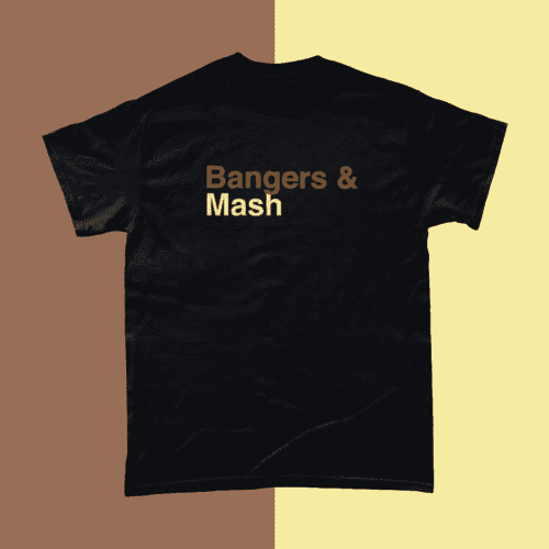 Bangers and Mash British Food Menu Men's T-Shirt Black