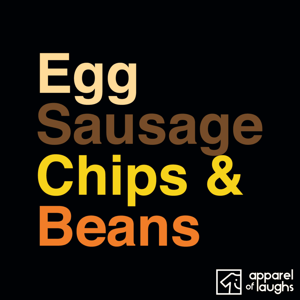 Egg Sausage Chips and Beans British Food Men's T-Shirt Black
