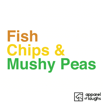 Fish Chips and Mushy Peas British Food Men's T-Shirt White
