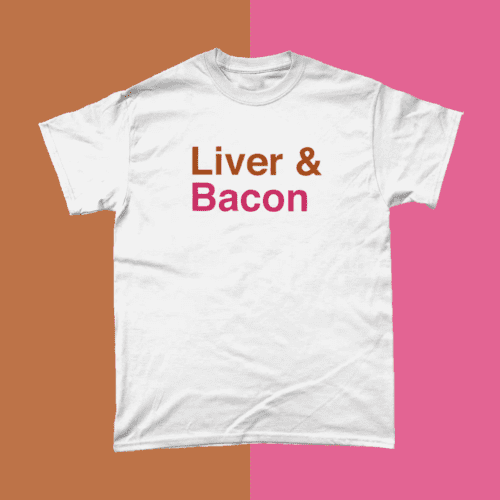 Liver and Bacon British Food Menu Men's T-Shirt White