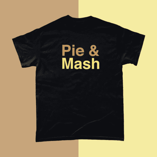 Pie and Mash British Food Menu Men's T-Shirt Black