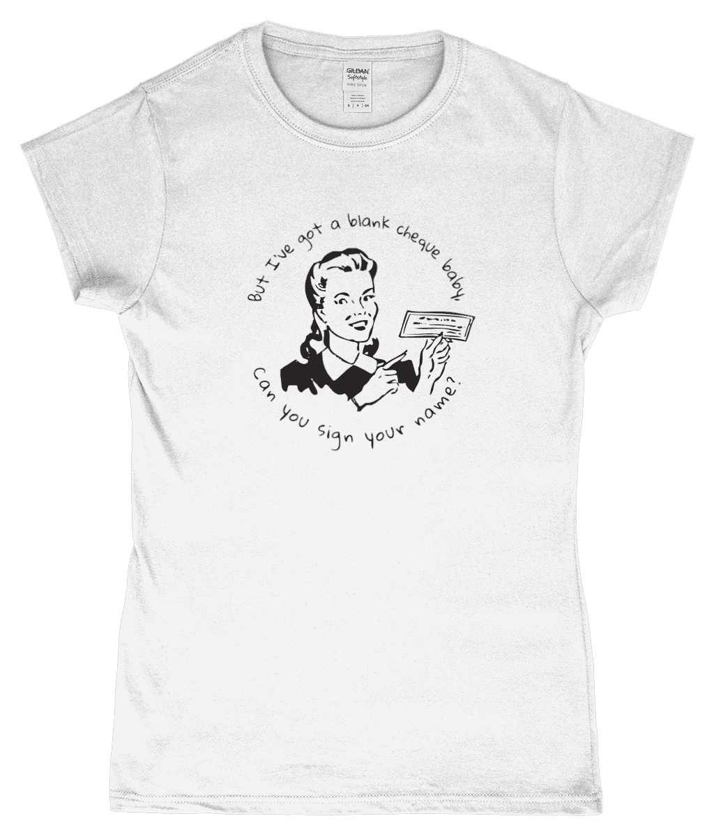 Blank Cheque Taylor Swift Vintage T-Shirt White