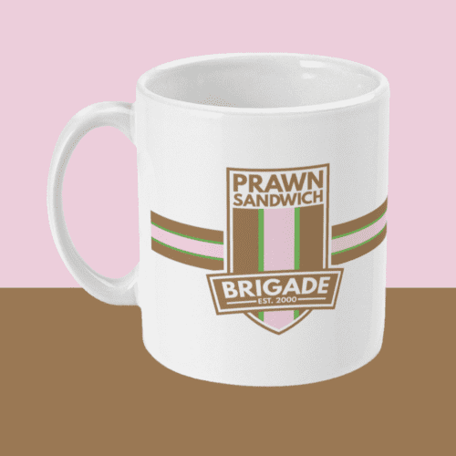 Prawn Sandwich Brigade Football Crest Mug Left