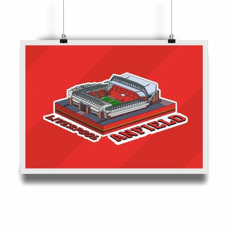 Liverpool Anfield Hallowed Turf Football Stadium Illustration Print