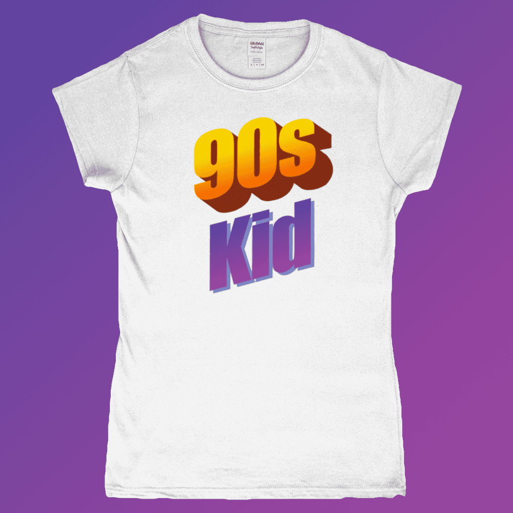 90s Kid Word Art Microsoft Women's T-Shirt White