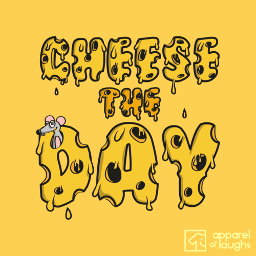 Cheese The Day Carpe Diem Mouse Food Men's T-Shirt Design Daisy