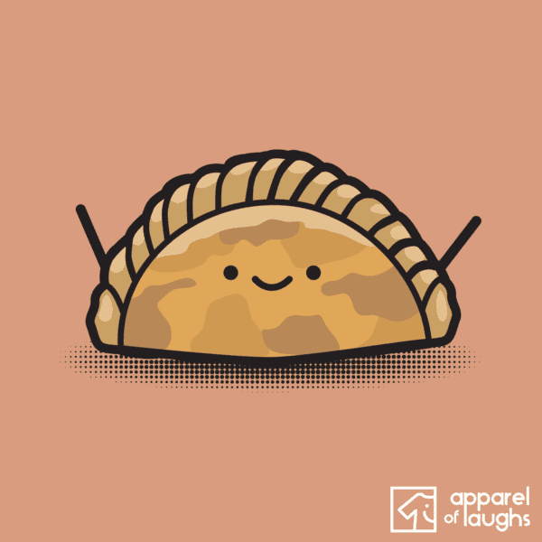 Devon Cornwall Cornish Pasty Cute Food British Kawaii Men's T-Shirt Design Old Gold