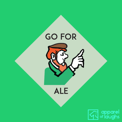 Go For Ale Beer Monopoly Jailer Board Game Men's T-Shirt Design Antique Jade