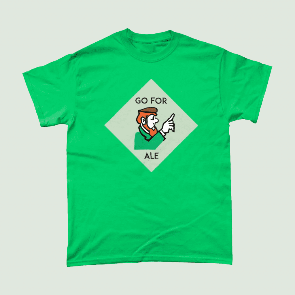 Go For Ale Pub Beer Monopoly Go To Jail Men's T-Shirt Antique Jade