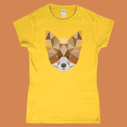 Low Poly Fox British Wildlife Women's T-Shirt Design Daisy