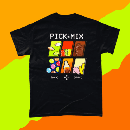 Pick and Mix Arcade Game Pixel Art Sweets Men's T-Shirt Black