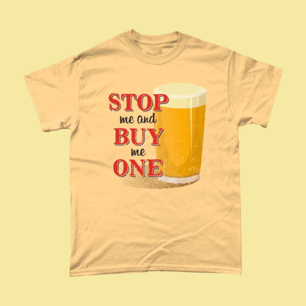 Stop Me and Buy Me One Pint Beer Pub Men's T-Shirt Yellow Haze