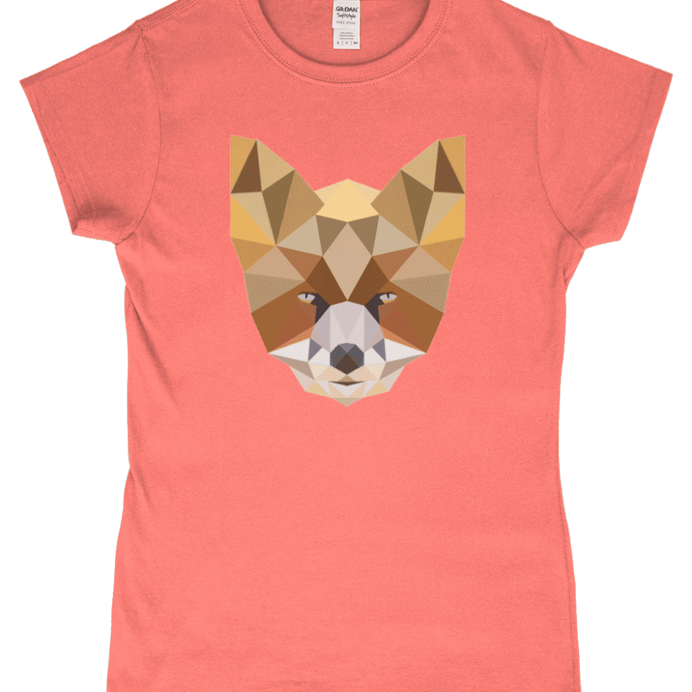 Low Poly Fox British Wildlife Women's T-Shirt Design Heather Orange