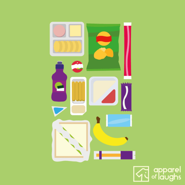 British School Lunch Box Food Men's T-Shirt Design Kiwi