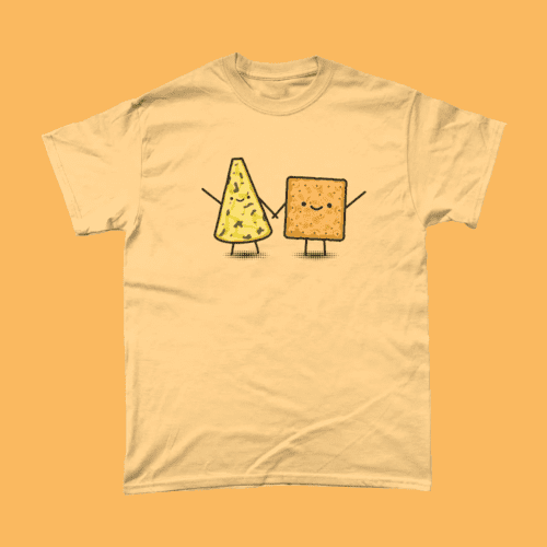 Cute Crackers and Cheese British Food Men's T-Shirt Yellow Haze
