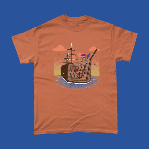 Pop Up Pirate Ship Toy Men's T-Shirt Sunset