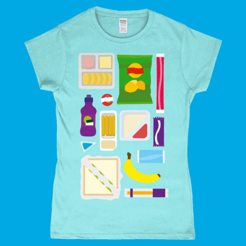 Primary School Packed Lunch Box Women's T-Shirt Light Blue